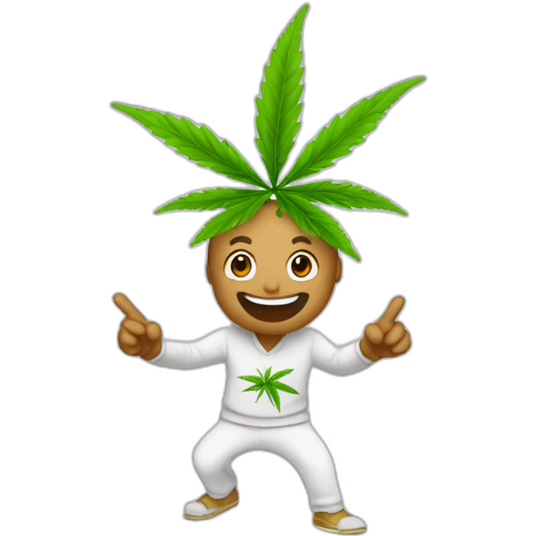 Marihuana feliz y bailando emoji