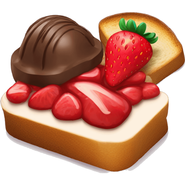 Chocolate strawberry and breaf toast emoji