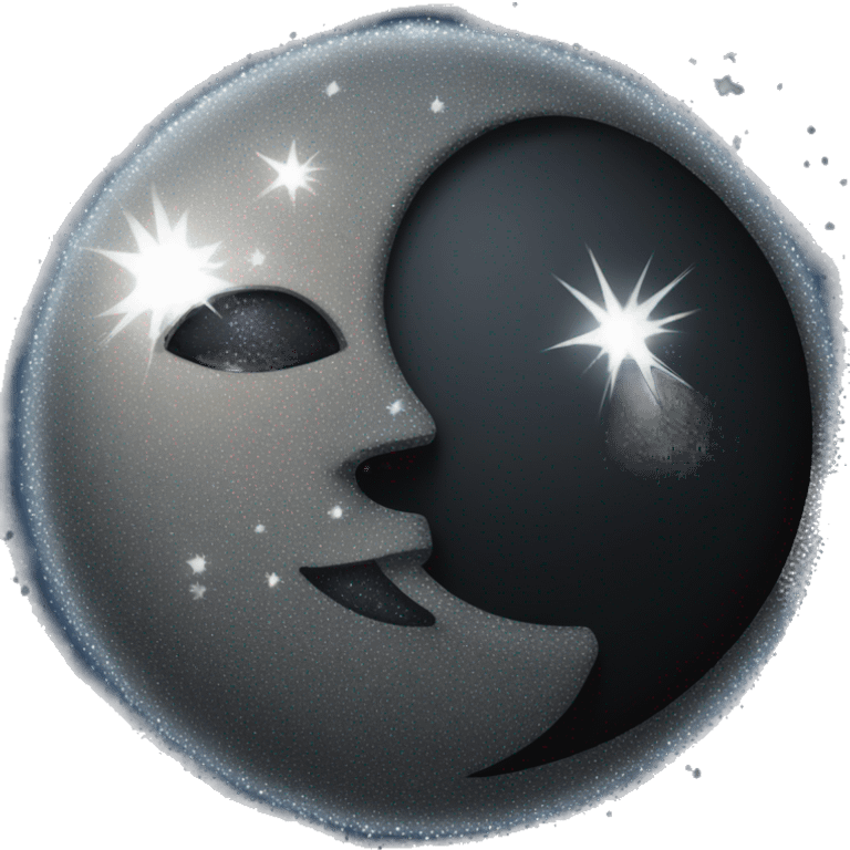 Black moon with sparkles emoji