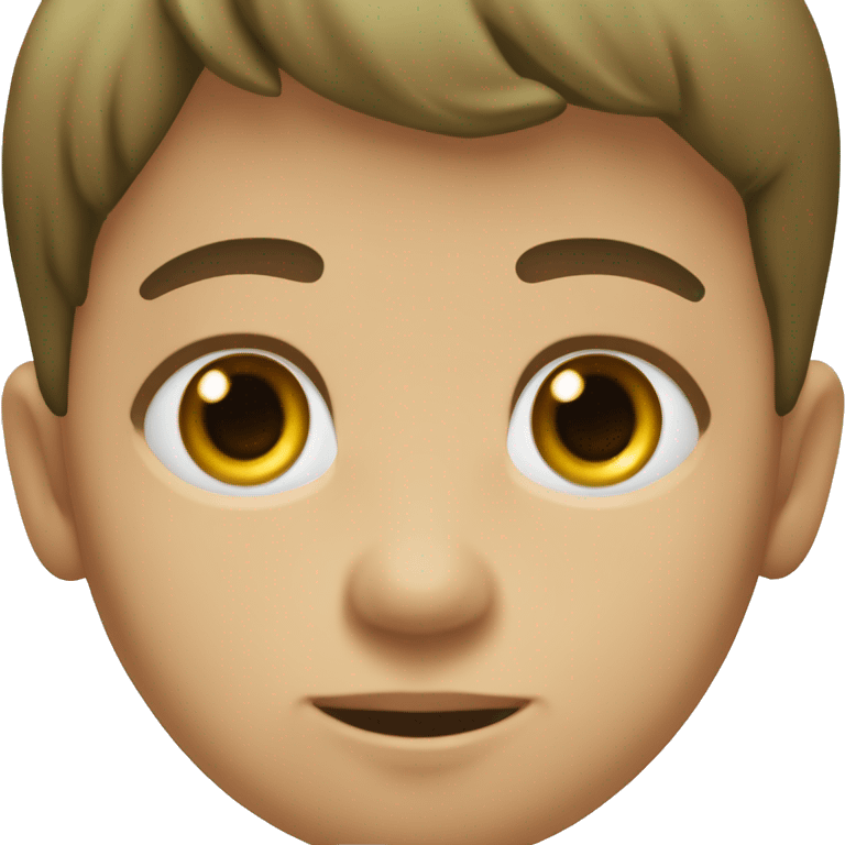 Niño pequeño , castaño , ojos verdes , con pecas ,  emoji