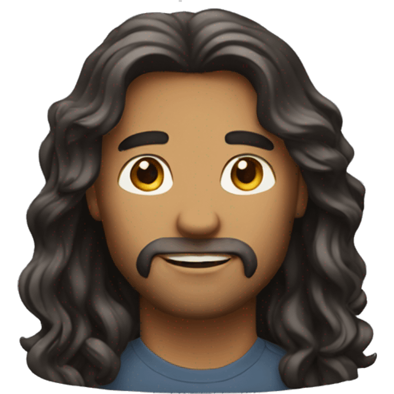 confident man with long hair emoji