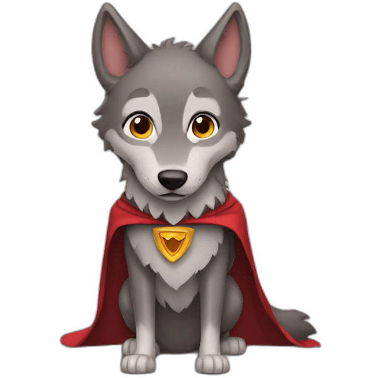 wolf with a cape emoji