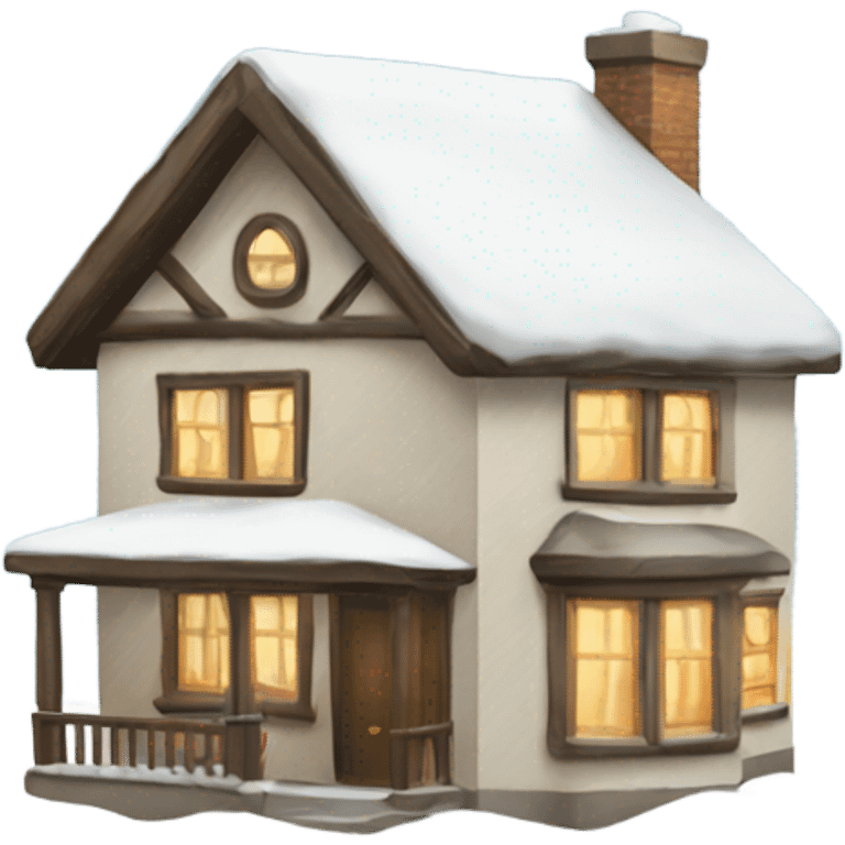 house in the snow emoji