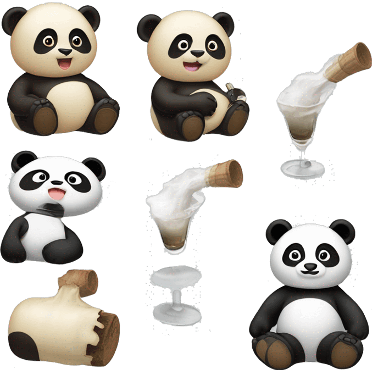 Create a new Apple-style emoji combining the elements of the 'drunk' 😵 and 'panda' 🐼 emojis.  emoji