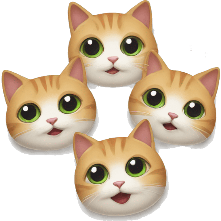 cat in a plate ufo with different emotions emoji