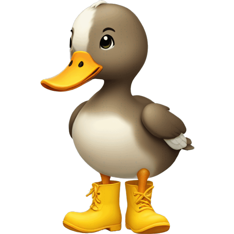 cute duck wearing rainboots emoji