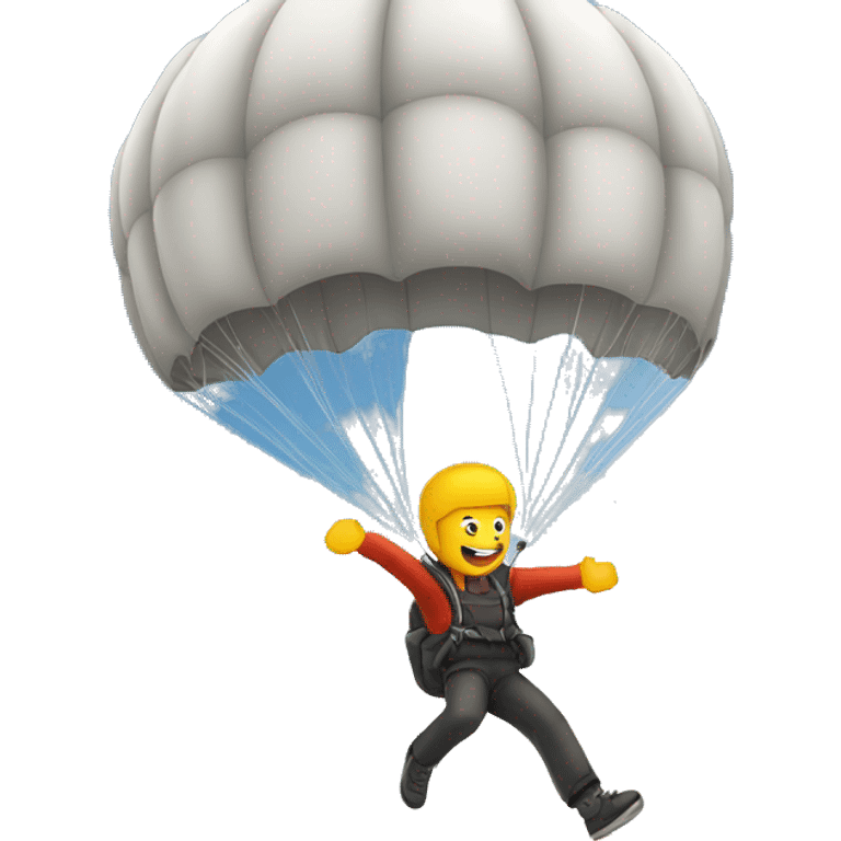 man jumping with a parachute emoji