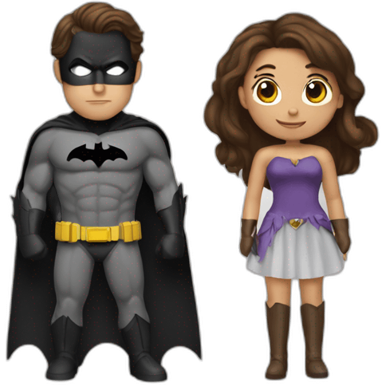 Batman et une femme brune emoji