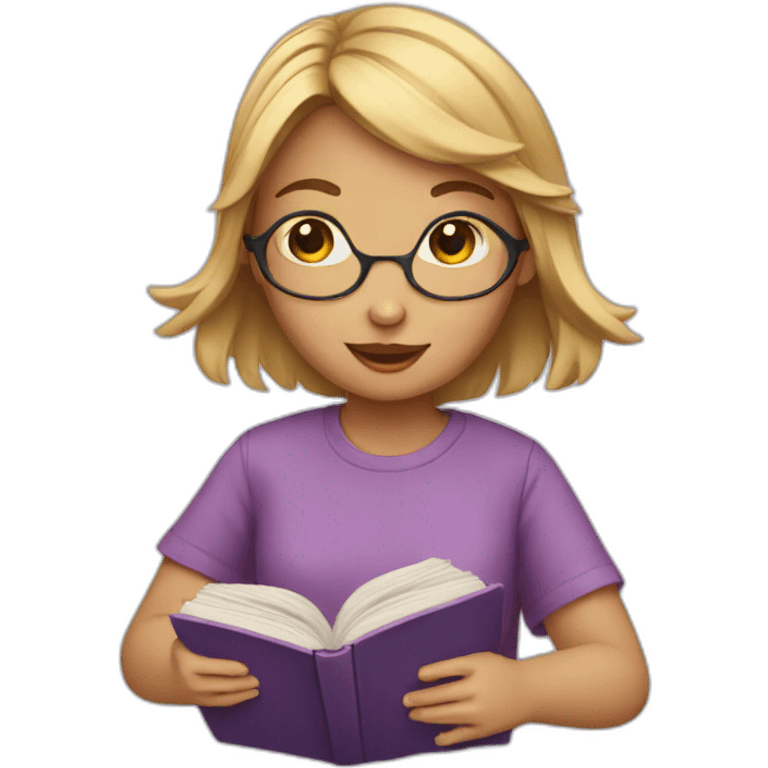 girl with book emoji