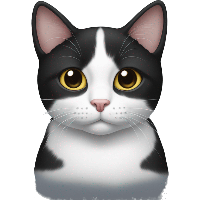 black and white cat with no tail emoji