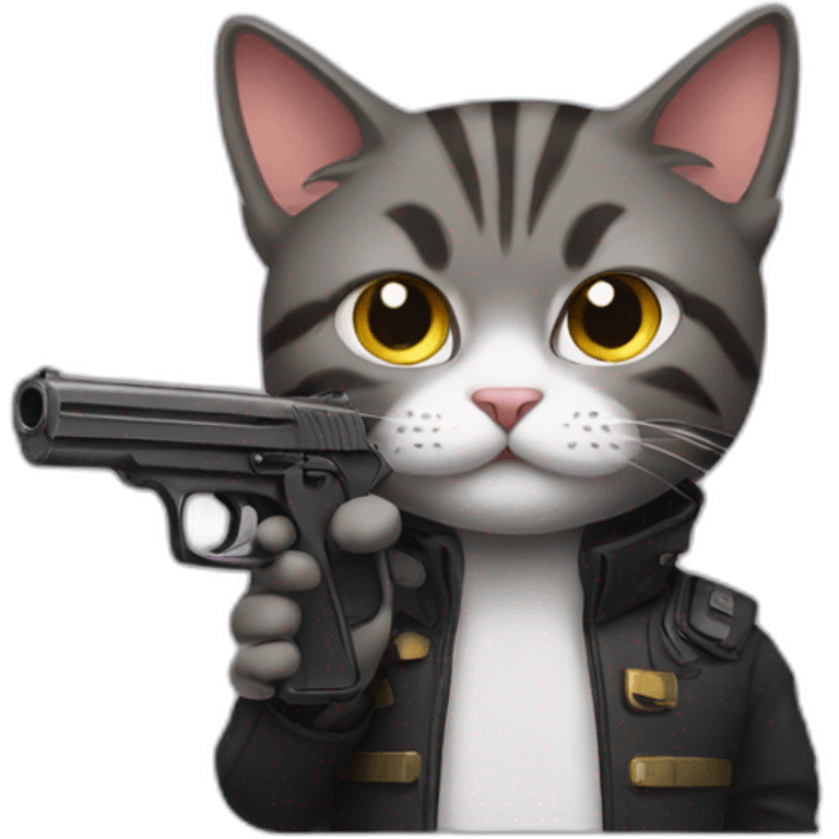 cat with gun emoji