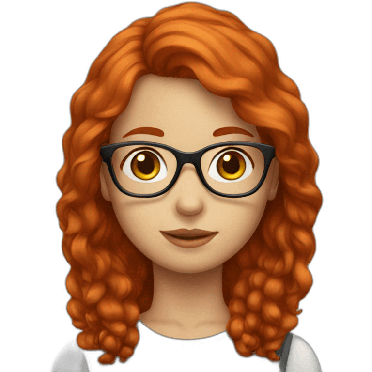 redhead girl with glasses emoji