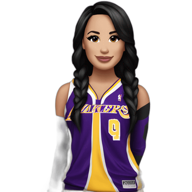 demi lovato in lakers jersey emoji