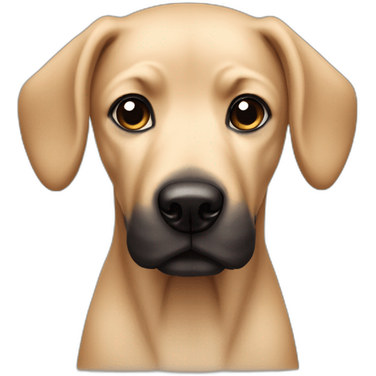 Beige dog with long ears and black neck emoji