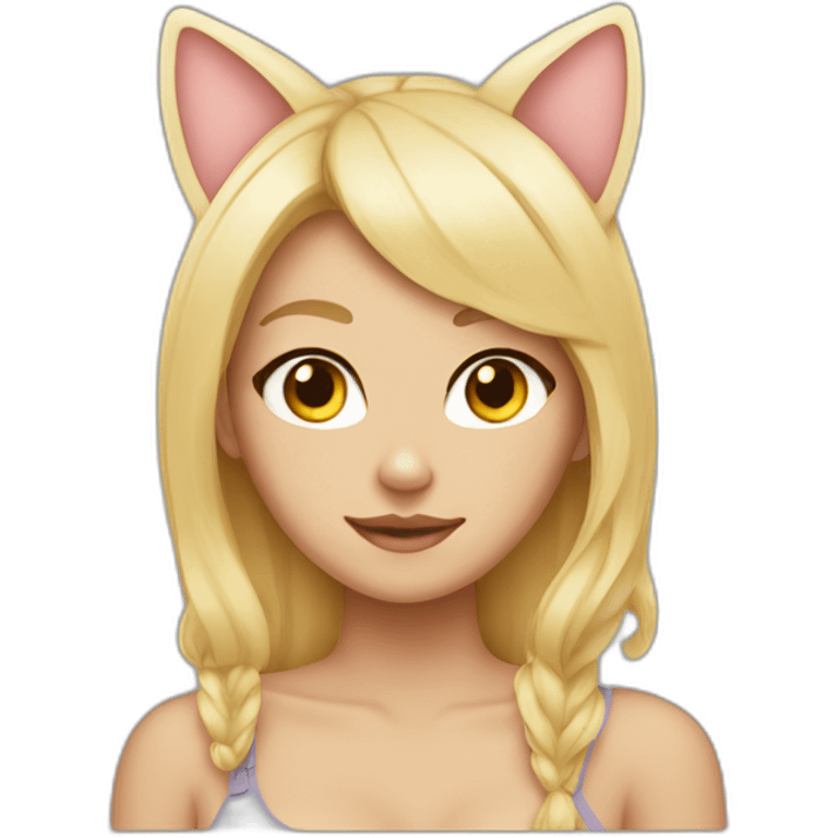 sexy blonde cat ears emoji