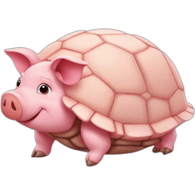 Cochon sur le dos d'une tortue emoji