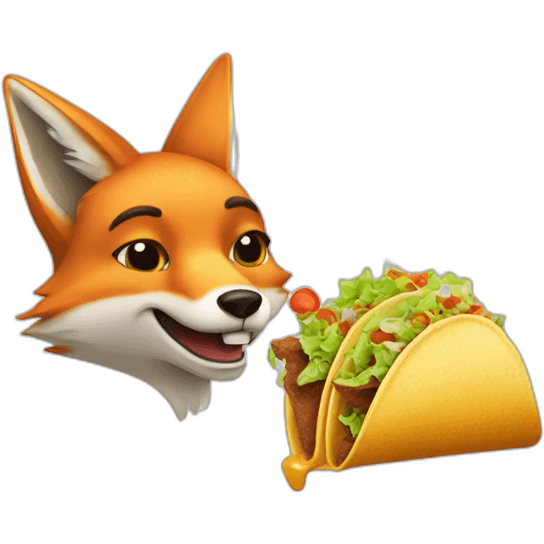 A fox eating tacos  emoji