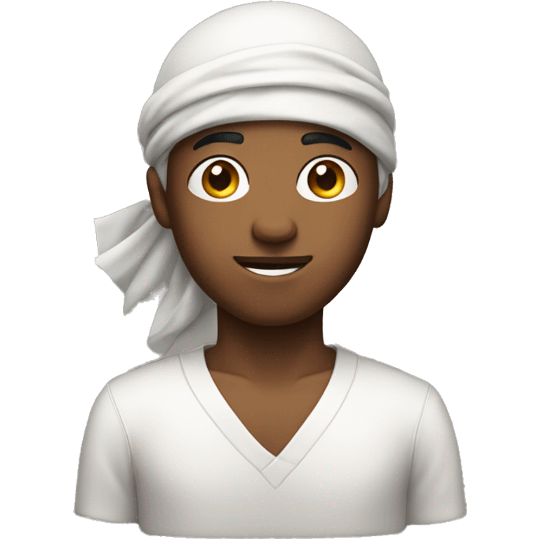 male in open shirt and durag emoji