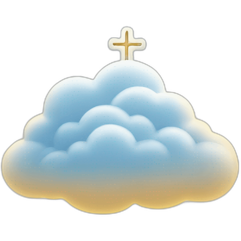 Cloud with eyes praying to jesus emoji