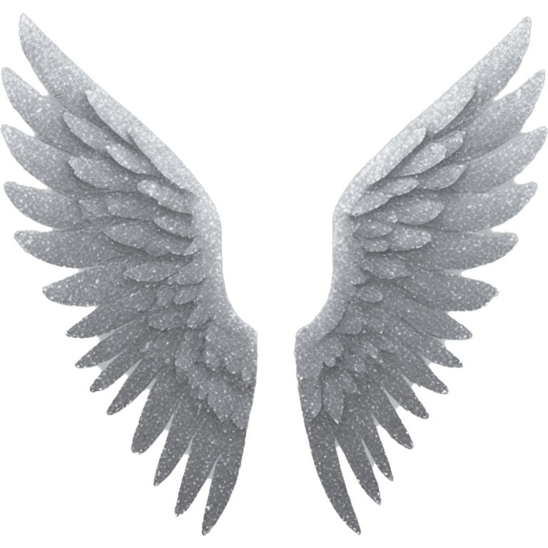 Silver glitter wings emoji