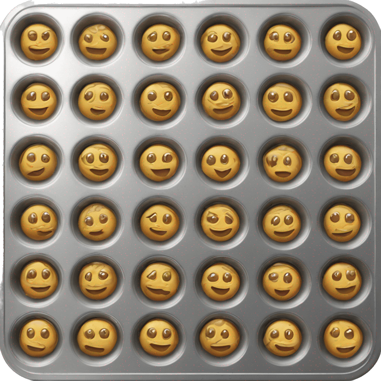 Realistic flat silver metallic muffin pan emoji