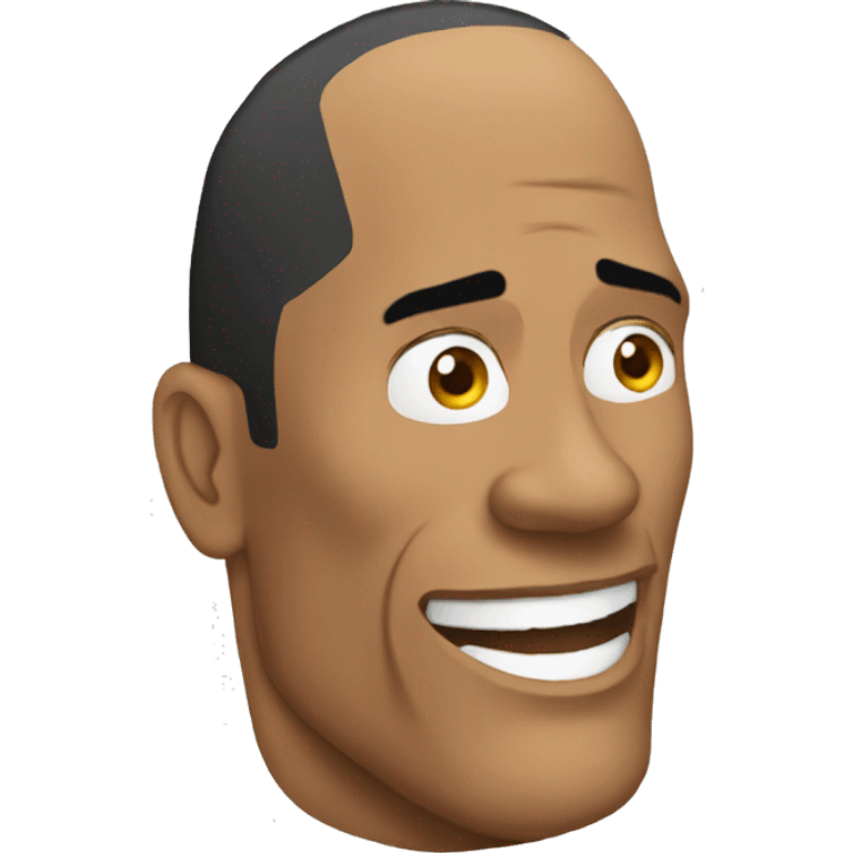 the rock with a mobile phone emoji