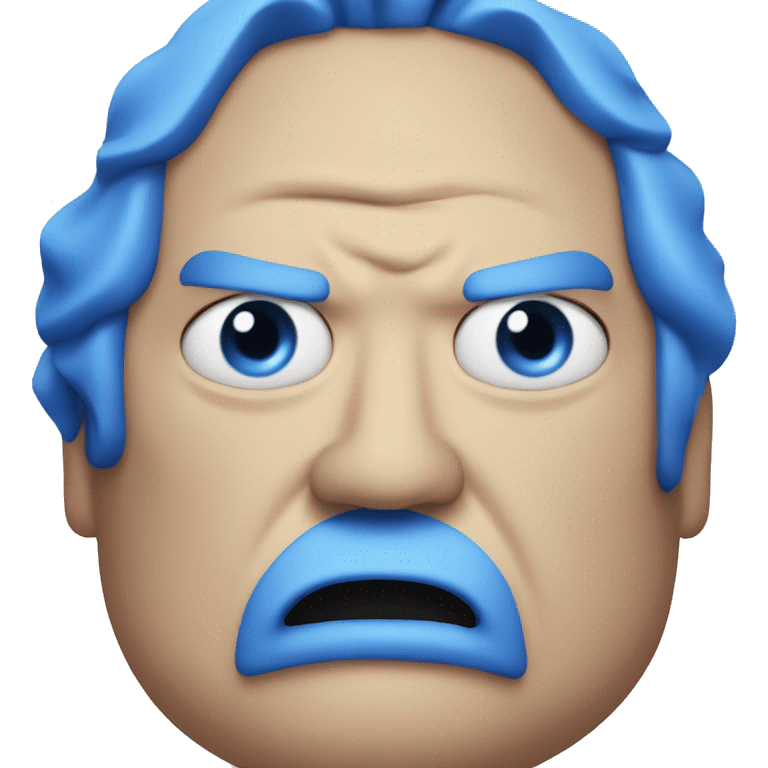 super fat angry blue man head emoji