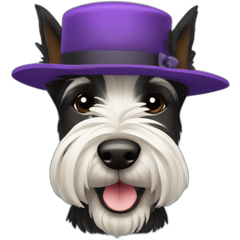 Scottish terrier black with nice hat emoji