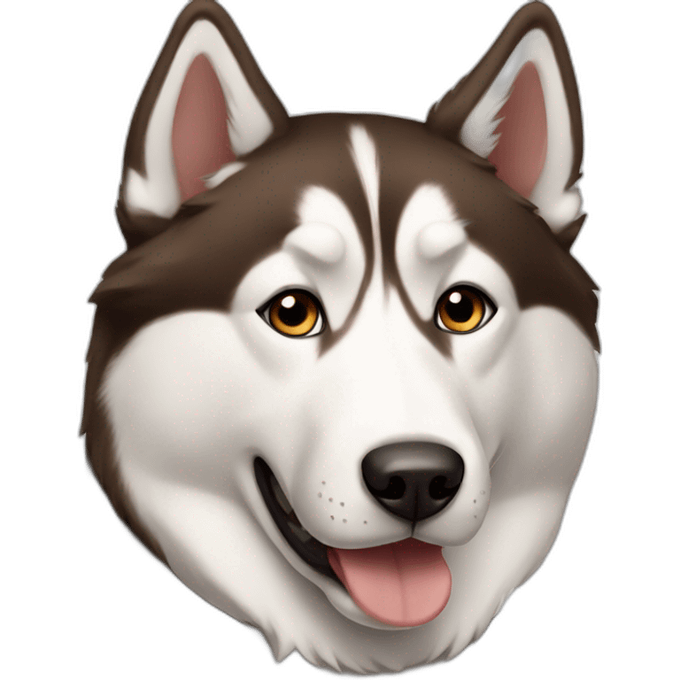 brown and white husky emoji