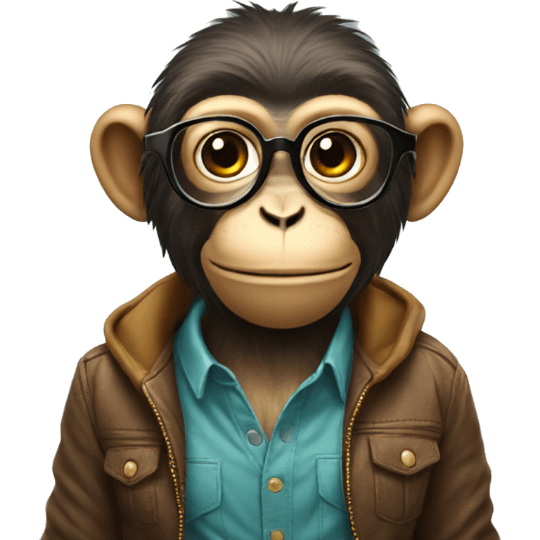 monkey looking super cool with glasses emoji