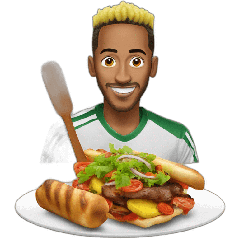 Aubameyang mange un kebab emoji