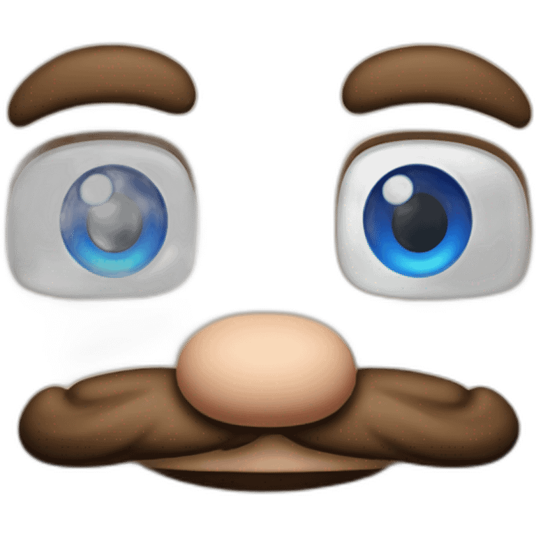 Super mario bros with blue eyes emoji