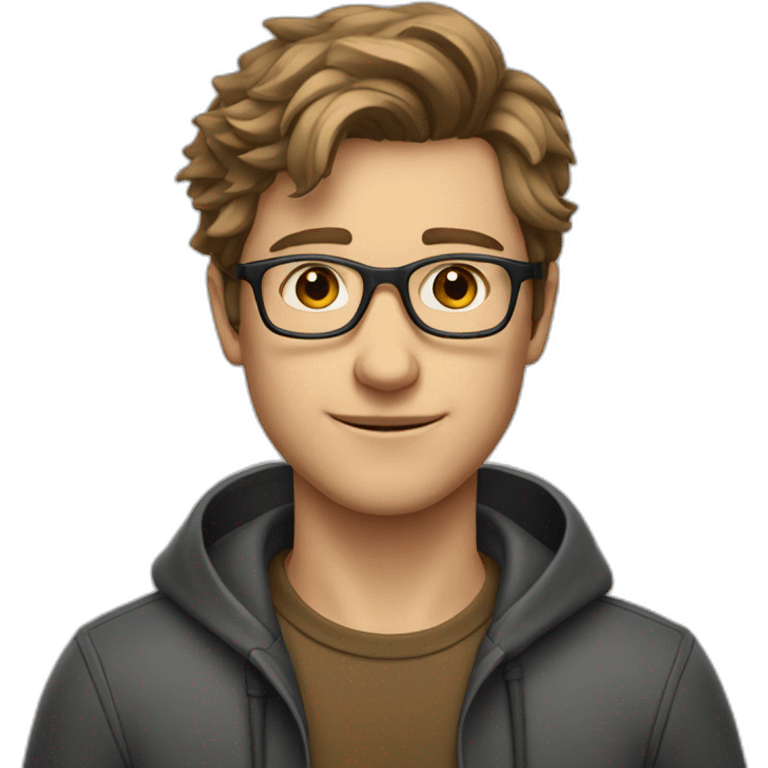 young white brown hair man with glasses and a goatie emoji