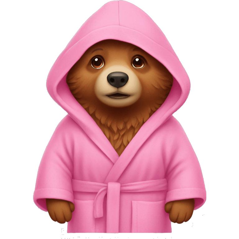 Paddington wearing a pink bath robe emoji