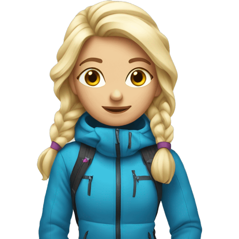 Blond girl skiing  emoji