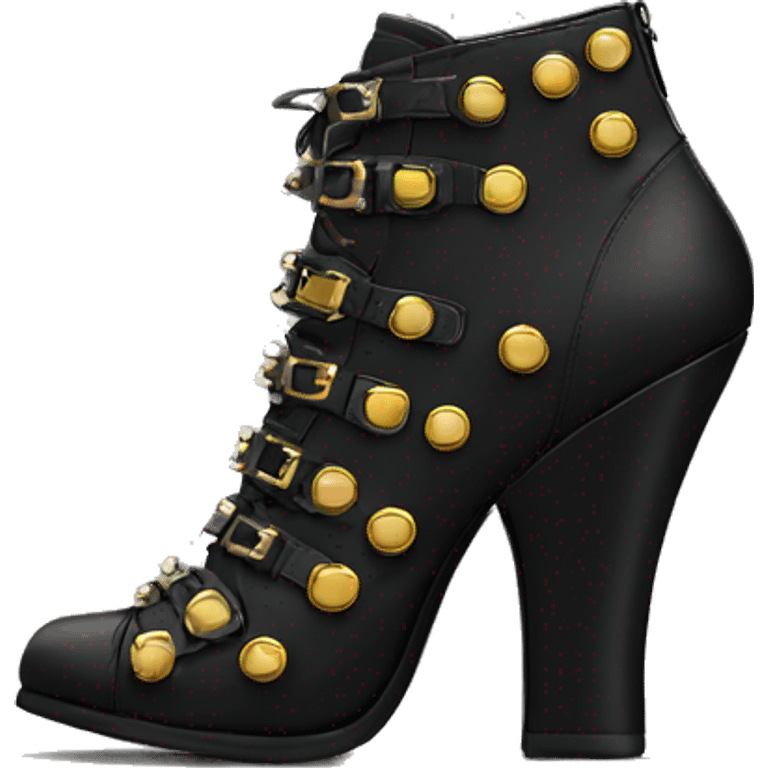 Black rivet heels  emoji