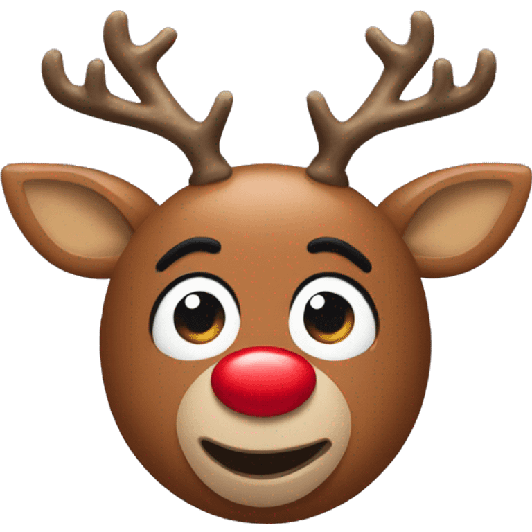 Rudolph the red nose reindeer emoji