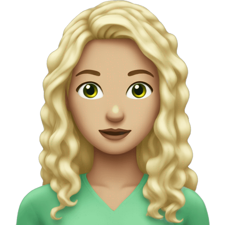 blonde hair green eyes freckles woman emoji