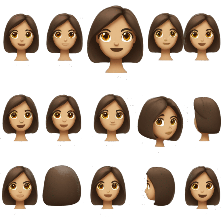 une femme brune qui se maquille emoji