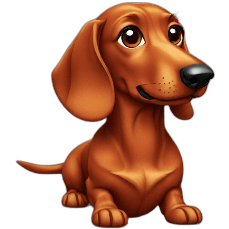 Red dachshund dog emoji