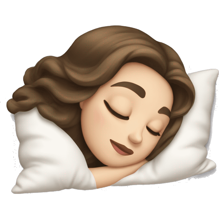 sleeping beauty brunette white girl with a silk pillow emoji