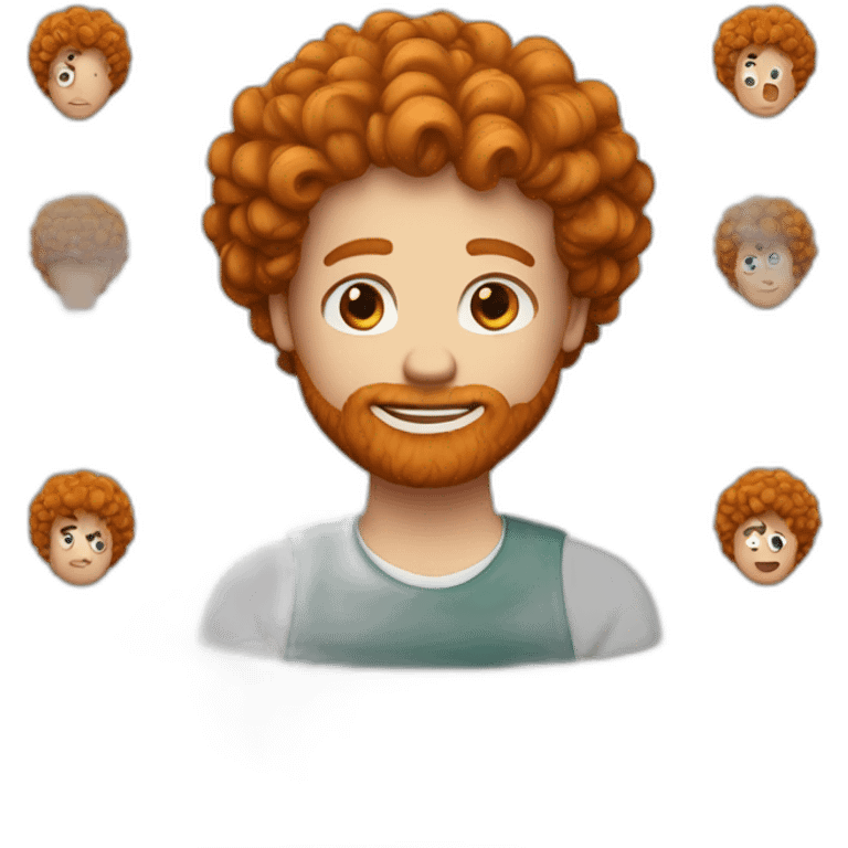 Gingerhad men curly hair emoji