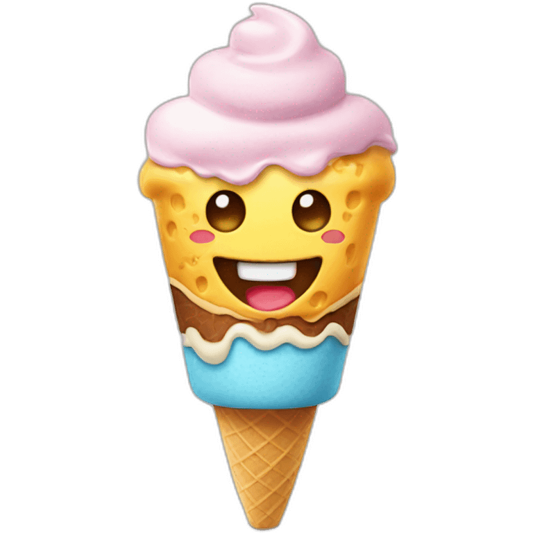 Ice cream smiling emoji