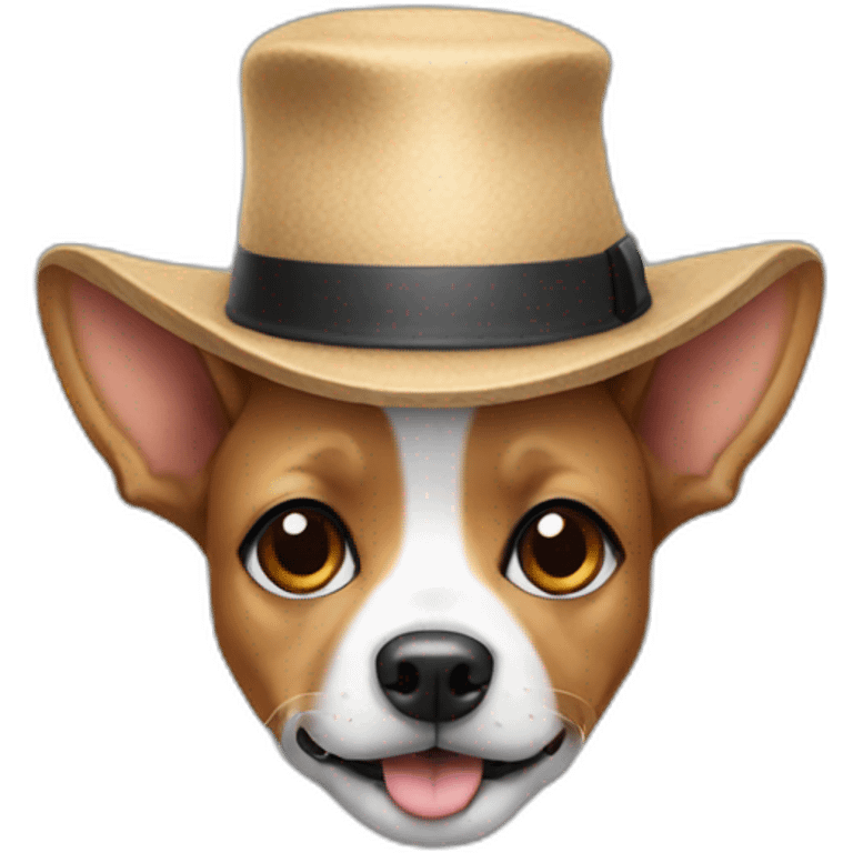 dog with hat and the dog is wearing makeup  emoji