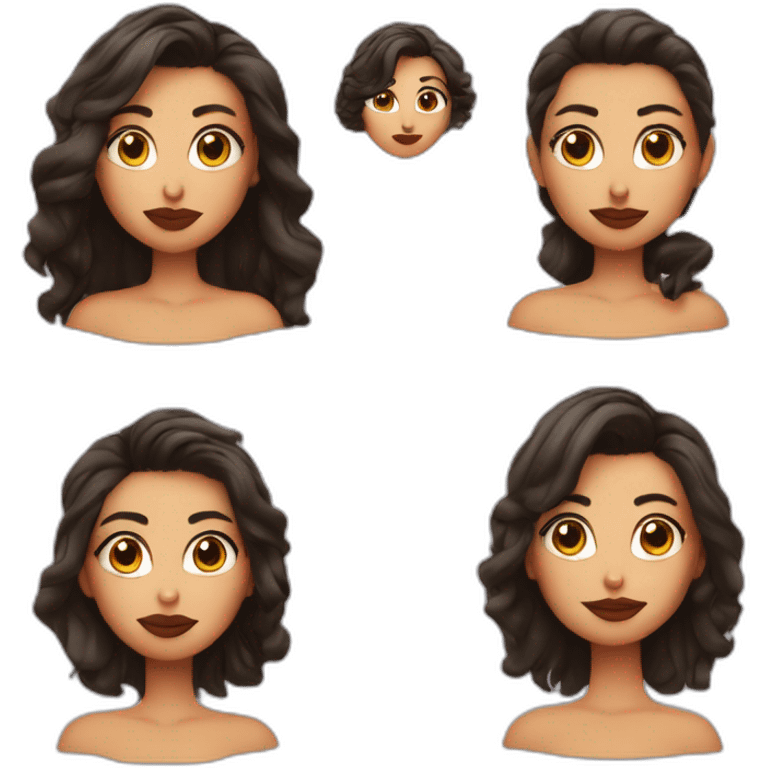 chica de pelo corto, liso y moreno, piel balnca y labios gordos emoji