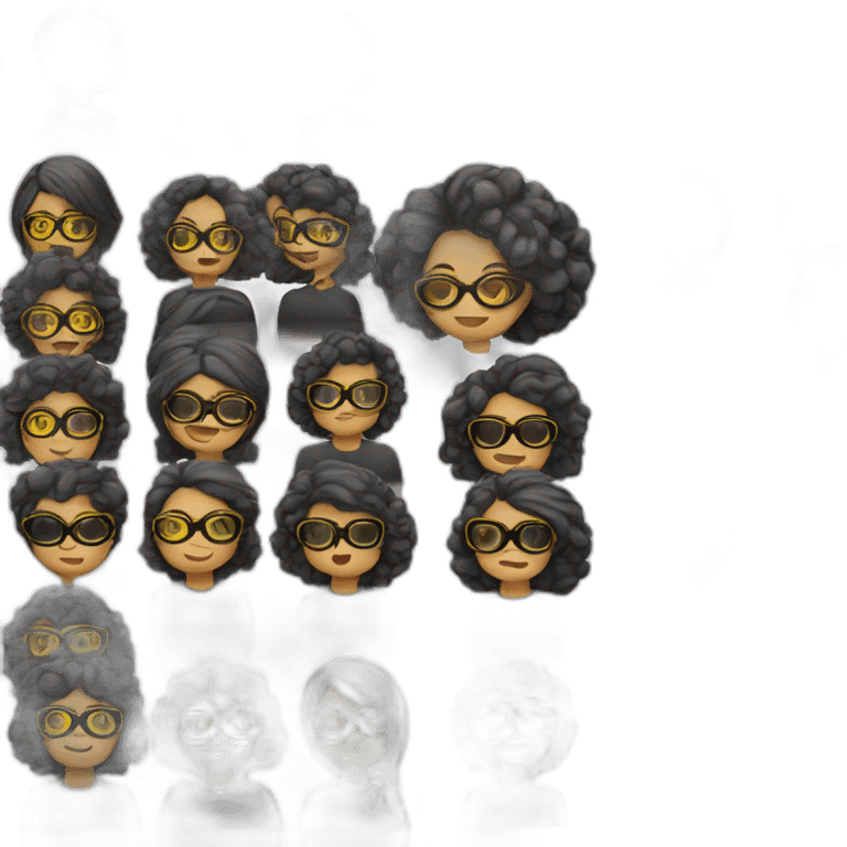 Mujer árabe fea y mayor de edad con gafas y con el pelo largo negro emoji