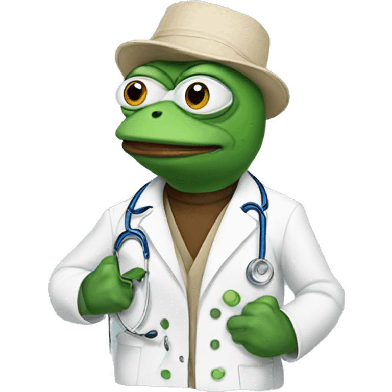 Pepe wearing doctor clothes emoji