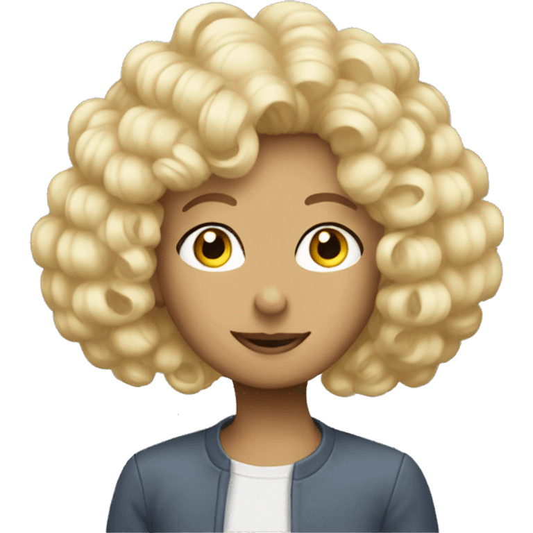 mouse with short curly blond wig emoji