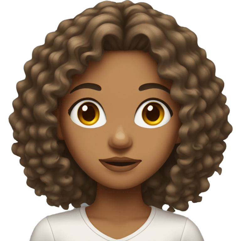 Mixed Girl With Long Curly Hair emoji