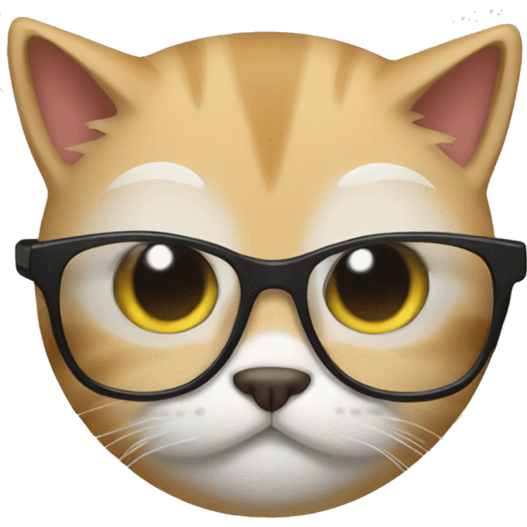 A cat with glasses writing notes emoji